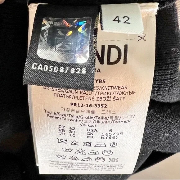 Fendi Black Perforated Long Sleeved Midi Dress - Picture 11 of 11